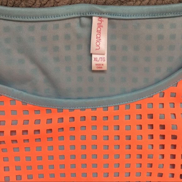 🔮Neon Orange Mesh Mini w/ Powder Blue lining - Picture 4 of 7